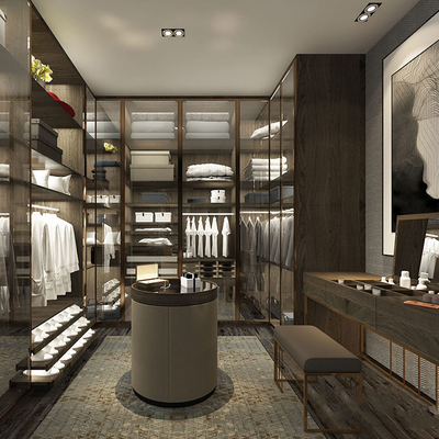 Foshan Factory Glass Door Walk In Closet , Ξύλινες φορητές ντουλάπες ντουλάπας