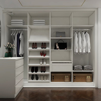 Μοντέρνα ξύλινα έπιπλα κρεβατοκάμαρας Walk in Closet , Προσαρμοσμένη γυαλιστερή ντουλάπα