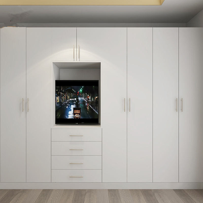 Μοντέρνα ξύλινα έπιπλα κρεβατοκάμαρας Walk in Closet , Προσαρμοσμένη γυαλιστερή ντουλάπα