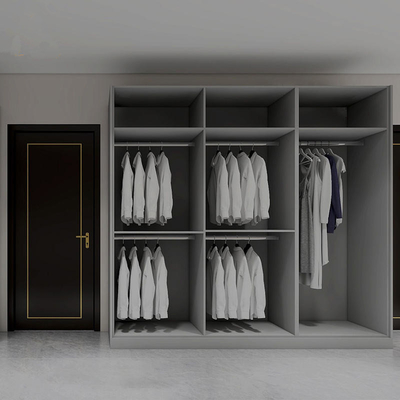 Μοντέρνα ξύλινα έπιπλα κρεβατοκάμαρας Walk in Closet , Προσαρμοσμένη γυαλιστερή ντουλάπα