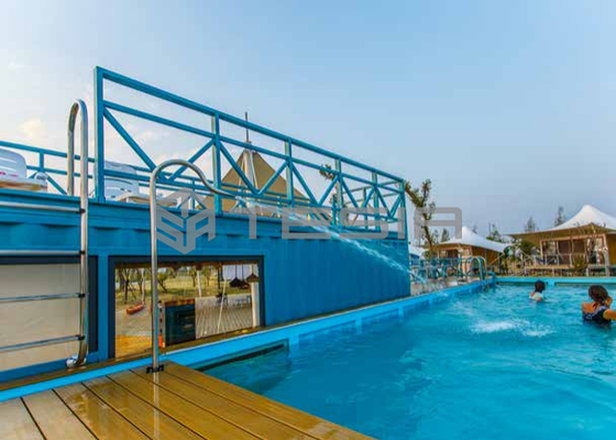 Prefab μορφωματική 20FT 40FT βιομηχανίας Tesia φωτεινή πισίνα σπιτιών εμπορευματοκιβωτίων συνήθειας