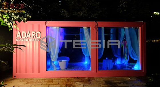 Prefab μορφωματική 20FT 40FT βιομηχανίας Tesia φωτεινή πισίνα σπιτιών εμπορευματοκιβωτίων συνήθειας