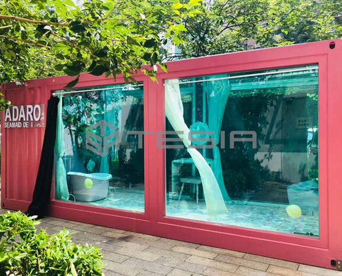 Prefab μορφωματική 20FT 40FT βιομηχανίας Tesia φωτεινή πισίνα σπιτιών εμπορευματοκιβωτίων συνήθειας
