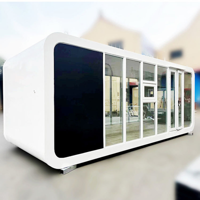 Λοξοφόρο Λευκό Διαστημικό Καψούλι Ατσάλι Prefab Σπίτι Apple Καμπίνα Κωντέινερ Σπίτι για Καμπινγκ