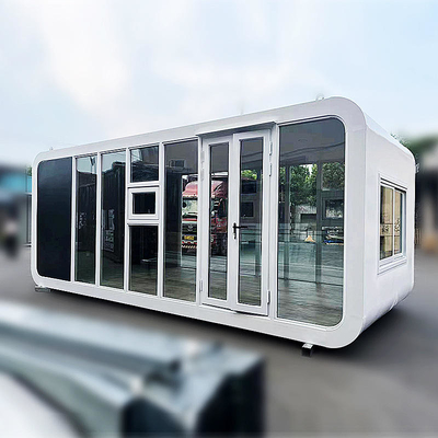 Λοξοφόρο Λευκό Διαστημικό Καψούλι Ατσάλι Prefab Σπίτι Apple Καμπίνα Κωντέινερ Σπίτι για Καμπινγκ