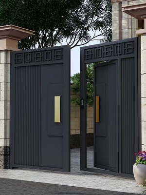 Εξωτερική διακόσμηση Μαύρη είσοδος Διπλή πόρτα από ανοξείδωτο χάλυβα
