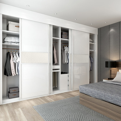 Λευκό λάκκας προσαρμοσμένο Armoire γραφείο συρόμενων πορτών ντουλαπών ξύλινο σύγχρονο