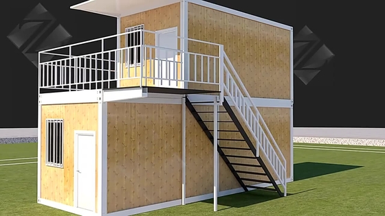 Prefab σπίτι 4 κρεβατοκάμαρα δύο εμπορευματοκιβωτίων κοιτώνων σπίτια μεταφορικών κιβωτίων ιστορίας