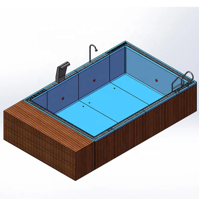 Fiberglass Prefab Customized Color 20FT 40FT Shipping Container Pool with UPVC window